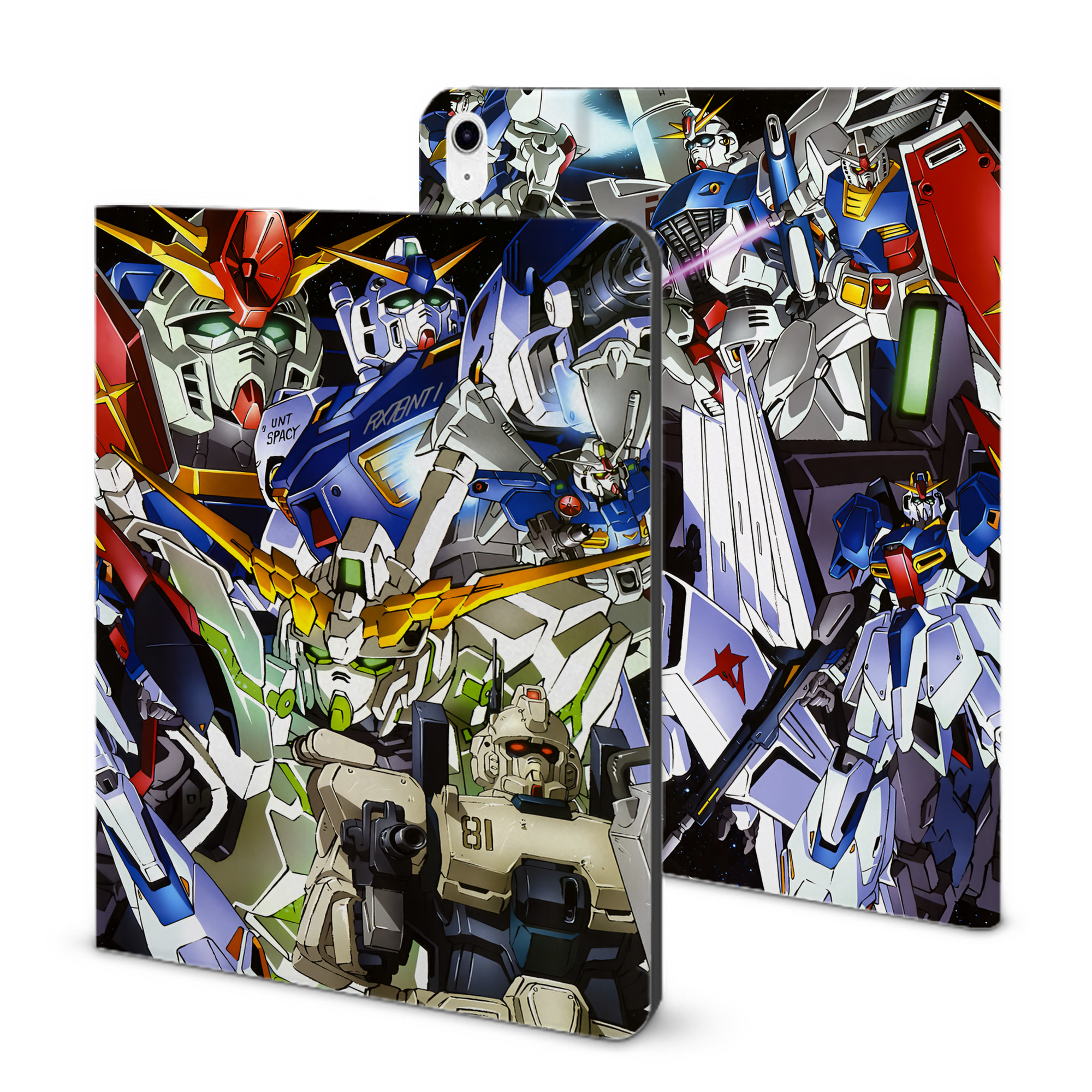 （画像用） 機動戦士ガンダム Mobile Suit Gundam IPad ケース ブック型 PUレザー TPU 耐衝撃 軽量 薄型 ペン収納なし 全面保護 IPad 各モデル対応